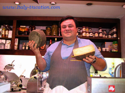 In Orvieto look for for the deli Carraro , ask Carlo for their family traditional pecorino cheese covered with ashes , called Cenerino