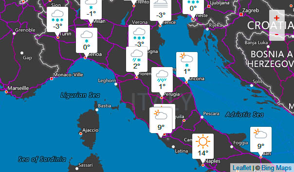 Italy Weather Map